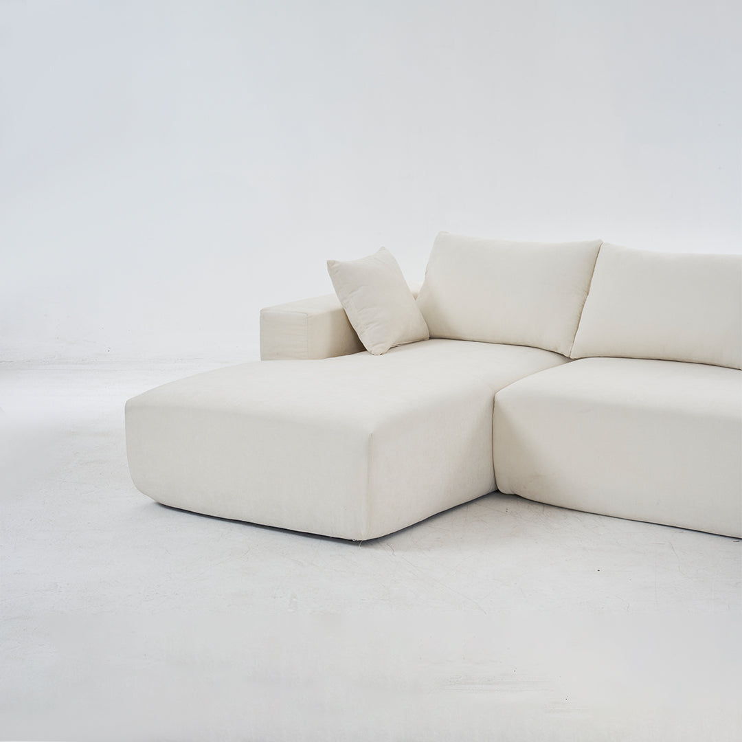 Dakar 4-Seat Minimalist Modular Sofa in White