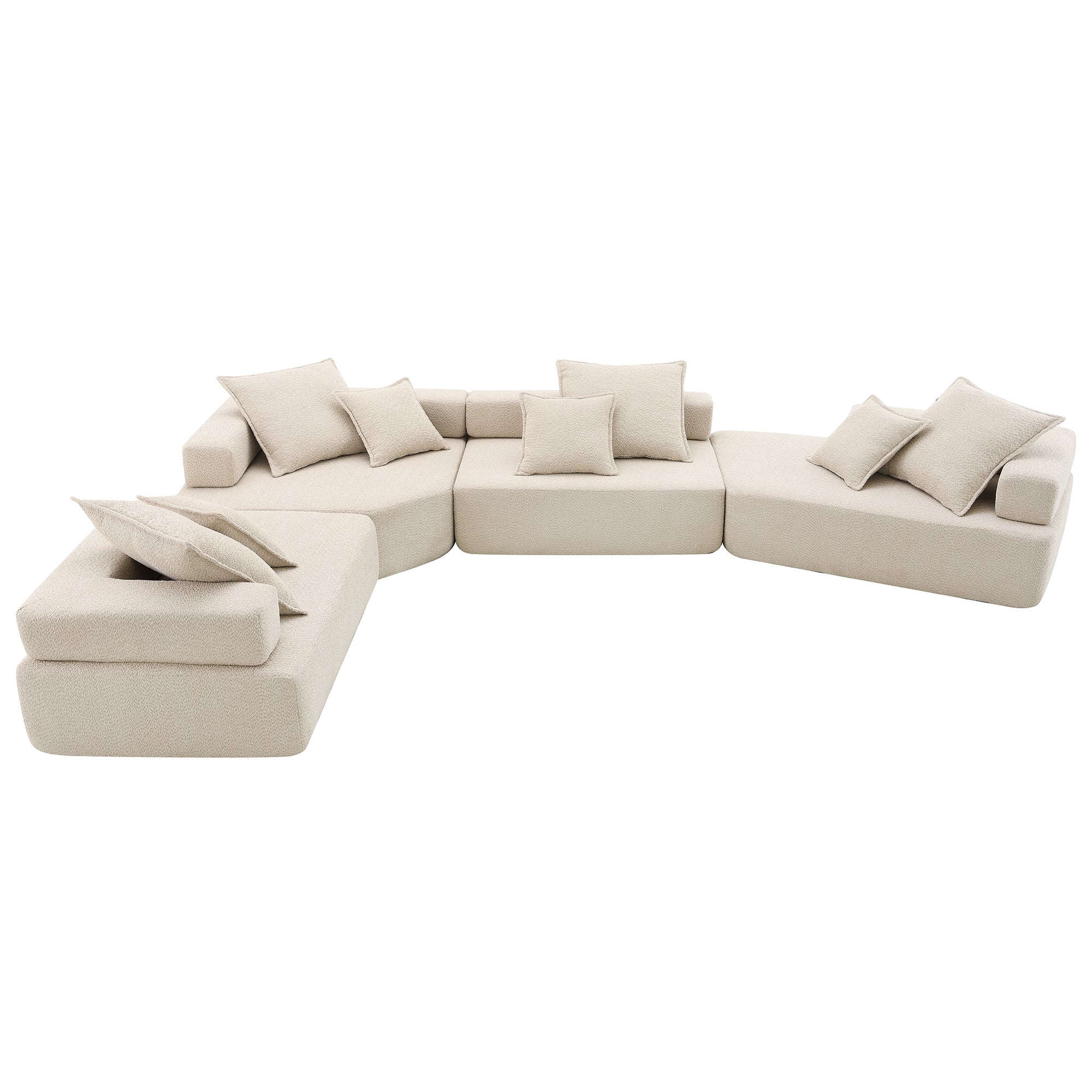 Stockholm Modular Boucle 7-Seater Sofa in Beige