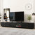 Luxurious TV Stand with Fluted Glass Doors for TVs Up to 95 Inch Elegant Media Console with Tempered Glass Shelf In Black