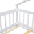 Twin House-Shaped Bedside Toddler Floor Bed with Guardrails, Slats & Door