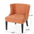 Button-Tufted Waffle Stitch Accent Chair In Orange Fabric