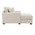 Cream Chenille Oversized Chaise Lounger With Built-In Charge Station & Cup Holders