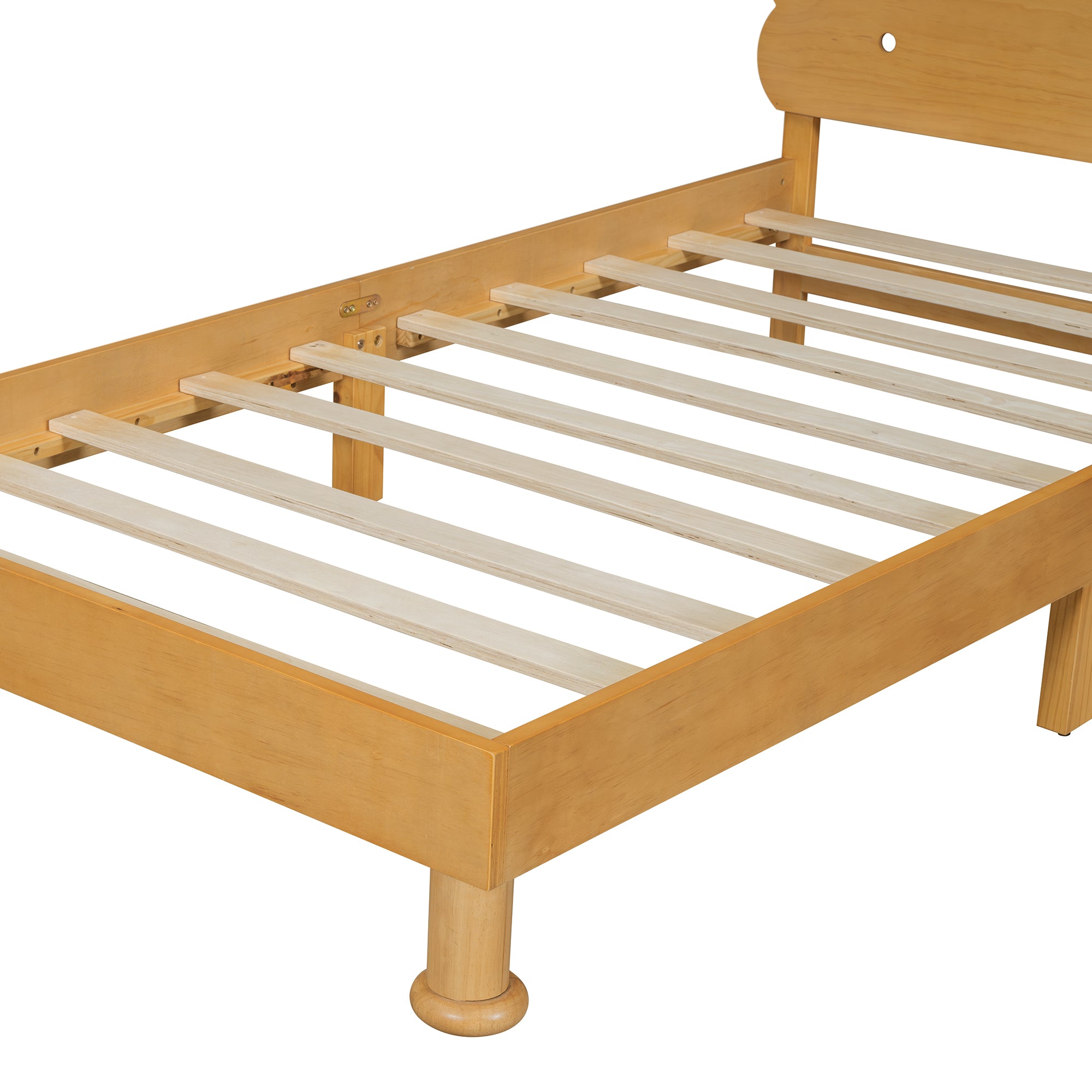 Kids Twin Cookie-Shaped Bed Frame in Walnut