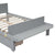 Gray Full Size Bed with Footboard Bench and Storage Drawers