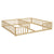 Double Twin Toddler Floor Bed with Fence and Guardrails in Natural Tones