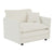 Comfy White Chenille Fabric Deep Single Seat Sofa Armchair With Toss Pillow