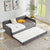 Twin-Size Metal Frame Upholstered Daybed With Twin Size Trundle in Gray