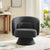 360 Degree Swivel Sherpa Accent Chair, Modern Barrel Chair with Toss Pillows, Dark Grey, Ideal for Home Office, Living Room, Bedroom