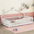 Twin House-Shaped Toddler Floor Bed with Guardrails and Slats