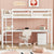 White Twin Loft Bed with Built-in Desk, Storage Cabinet, Guardrails & Ladder