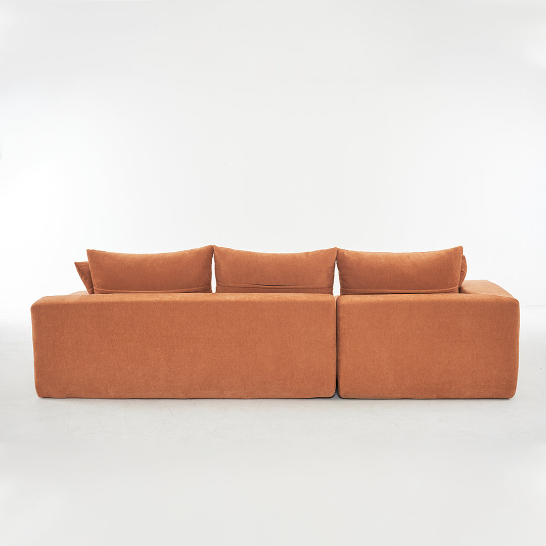 Dakar 4-Seat Minimalist Modular Sofa in Orange