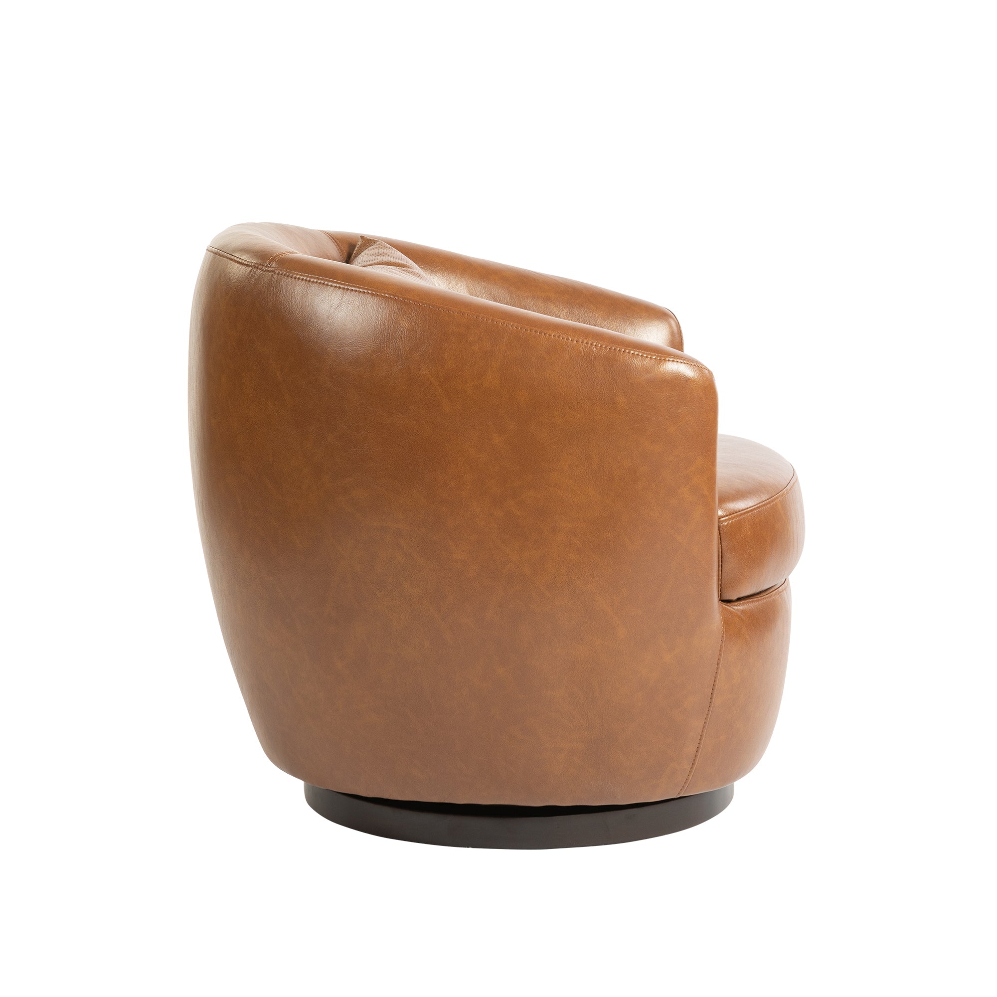 Light Brown Upholstered Accent Swivel Chair