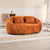 Comfortable High-Back Bean Bag Couch in Orange Chenille