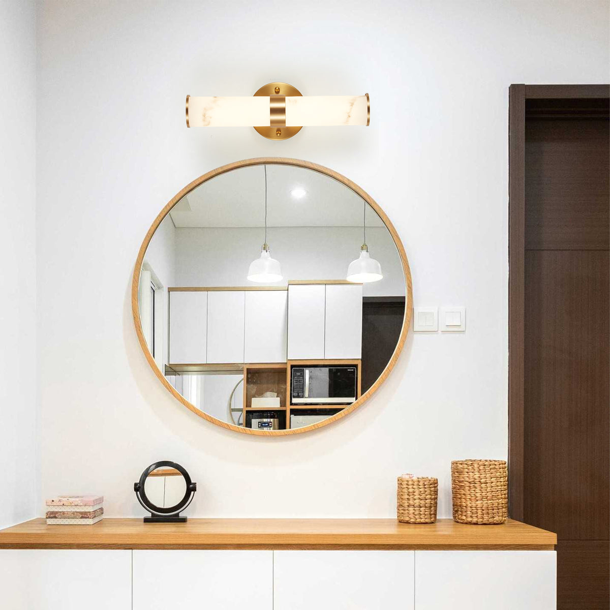 Golden and Elegant Resin Wall Sconce – Set of 2