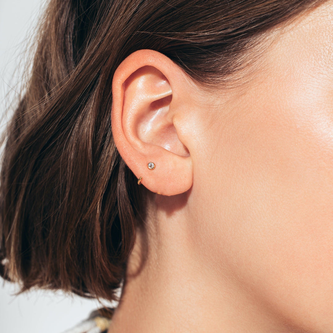 Paloma Mini Bezel Huggie Earrings