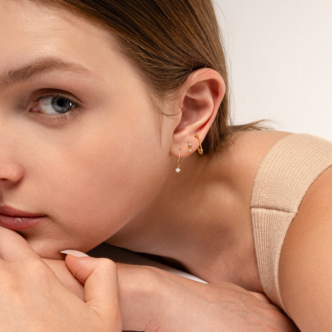 Eden Small Safety Pin Earrings