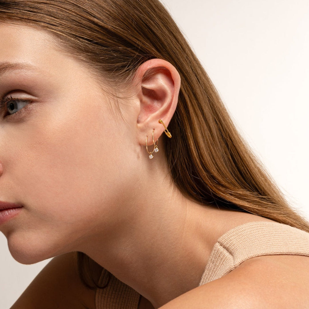 Eden Small Safety Pin Earrings