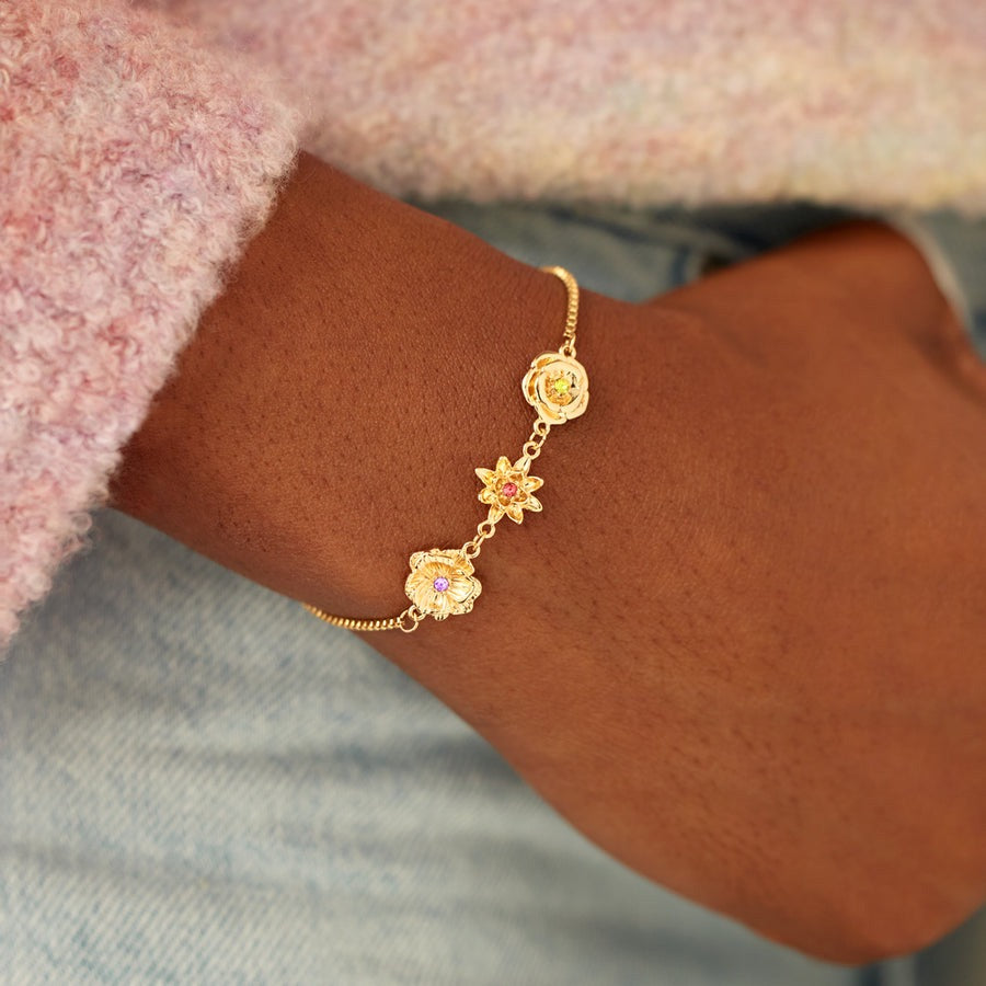 Élan floral birthstone bracelet