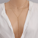 Load image into Gallery viewer, Retro Collarbone Chain Long Pearl Necklace
