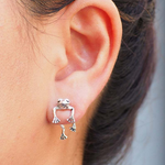 Load image into Gallery viewer, Cute Swimming Frog Mini Frog Earrings
