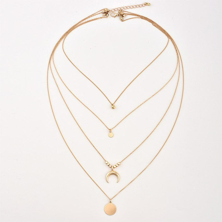 Multi Layer Moon Boho Necklace