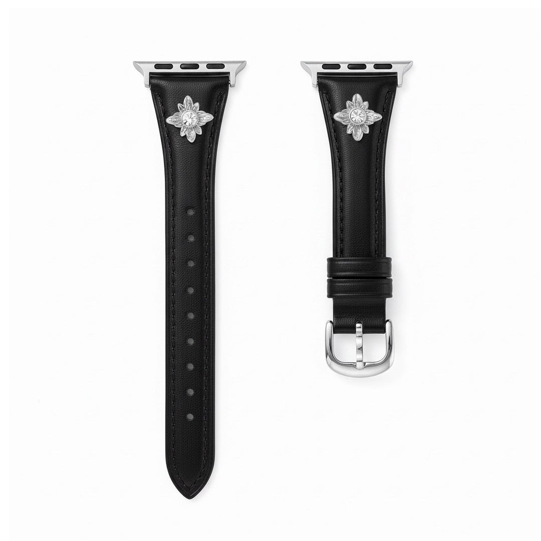 Elegant Leather Floral Apple Watch Bands for Women
