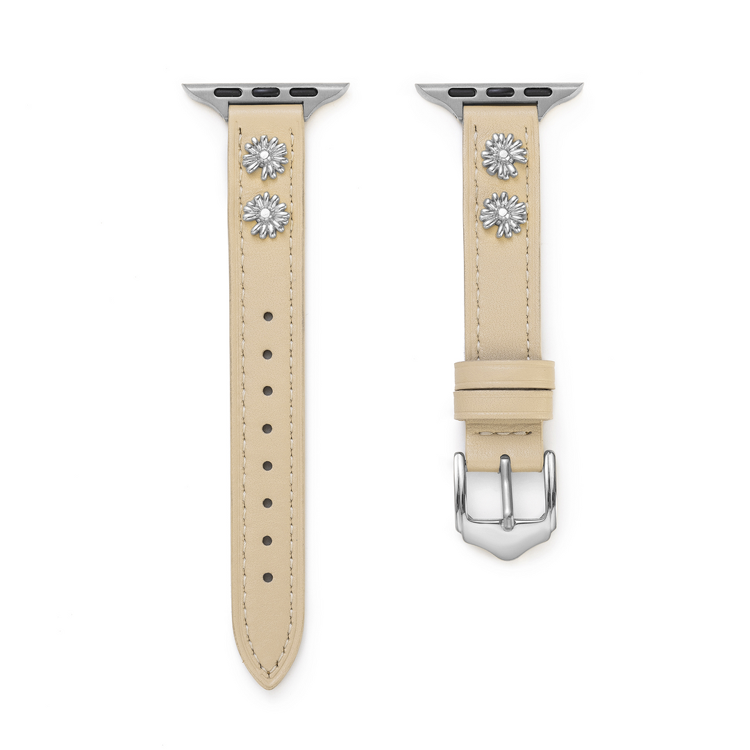 Sleek Leather Daisy Apple Watch Bands for Women