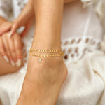 Load image into Gallery viewer, 2pc 14k Diamond Letter Initial Anklet
