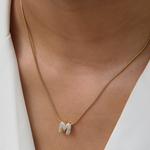 Load image into Gallery viewer, Diamond Bubble Letter Initial Necklace
