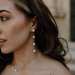 Load image into Gallery viewer, Pearl Drop Statement Earrings Long Pearl Drop Earring
