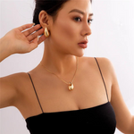 Load image into Gallery viewer, Oversized Waterdrop Necklace Gold Plated Teardrop Pendant
