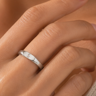 Minimalist name ring | engraved initial ring