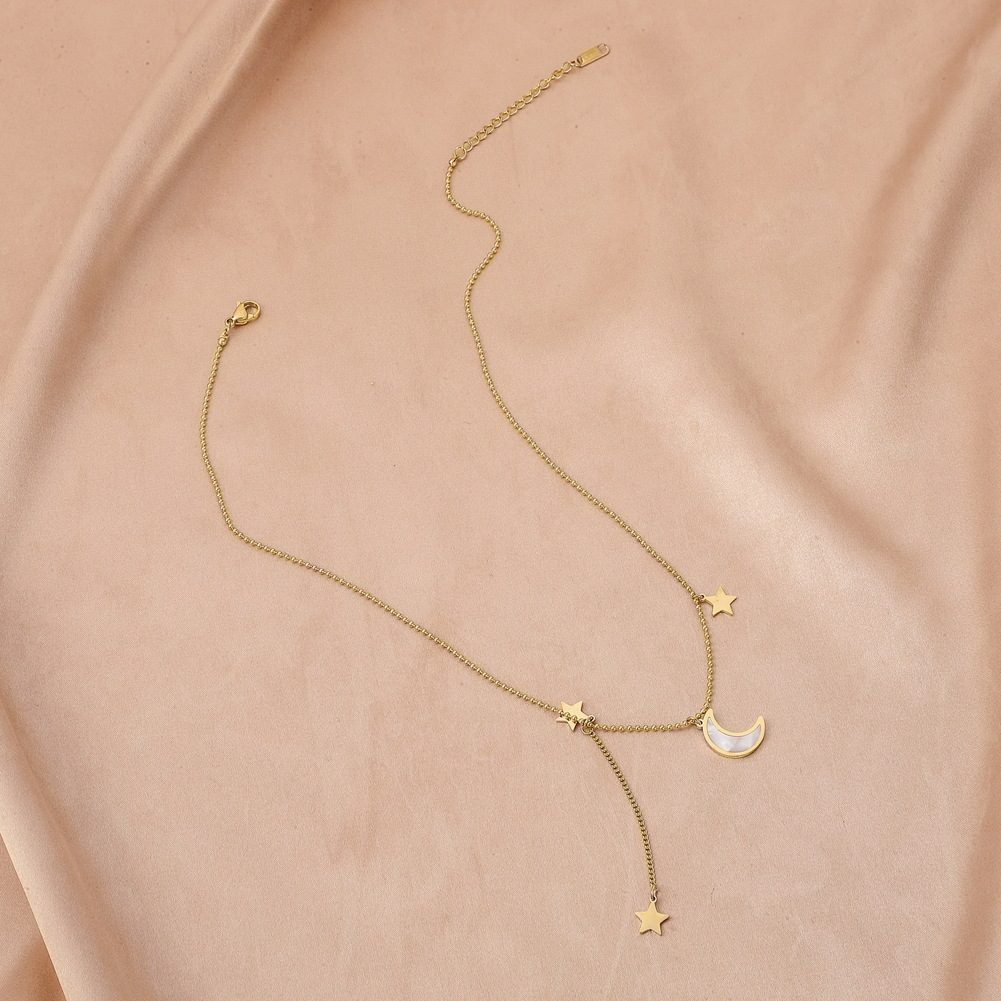 Star and Moon Necklace Crescent Moon