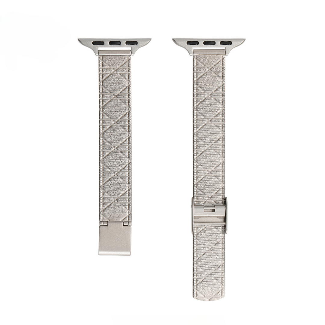 Luxury Stainless Steel Diamond Textured Apple Watch Bands for Women