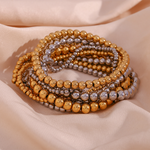 Load image into Gallery viewer, Crea Metallic Stackable Fashion Gold Bracelet (4mm)

