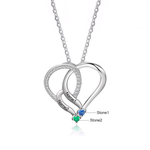 Load image into Gallery viewer, Personalized Name &amp; Birthstone Heart Striped Pendant Necklace
