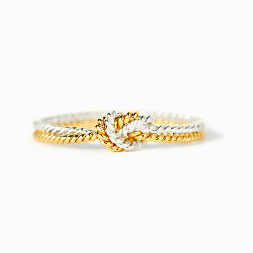 Angel Rope Knot Gold and Silver Ring