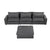 Lisbon Sectional Sofa with Movable Ottoman in Grey