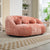 Pink Chenille Bean Shape 2-Seater Lazy Sofa