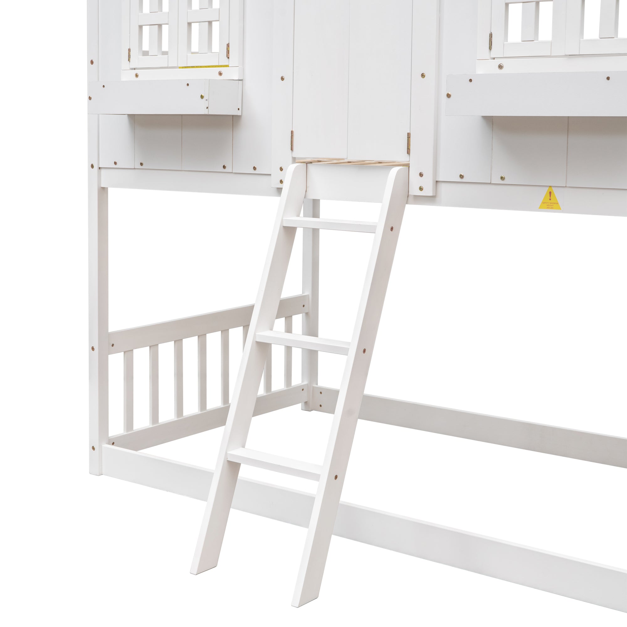 White Twin Over Twin Tree House Inspired Bunk Bed