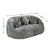 Gray Chenille Bean Shape 2-Seater Lazy Sofa