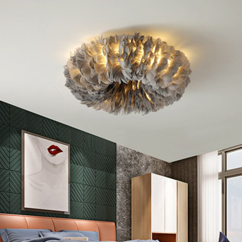 Feather Flush Mount Ceiling Light