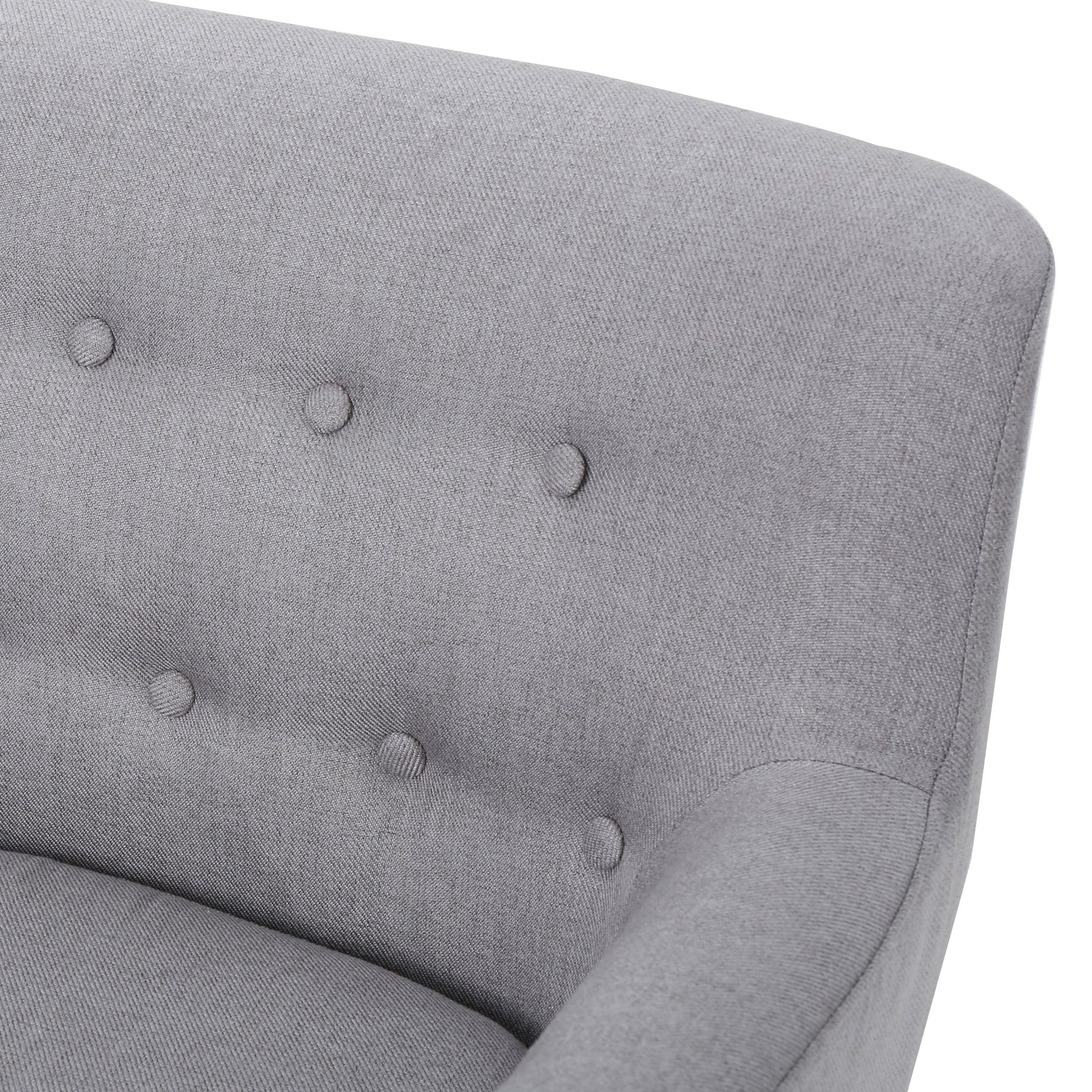 Comfortable & Stylish Club Chair Upholstered In Light Gray Fabric