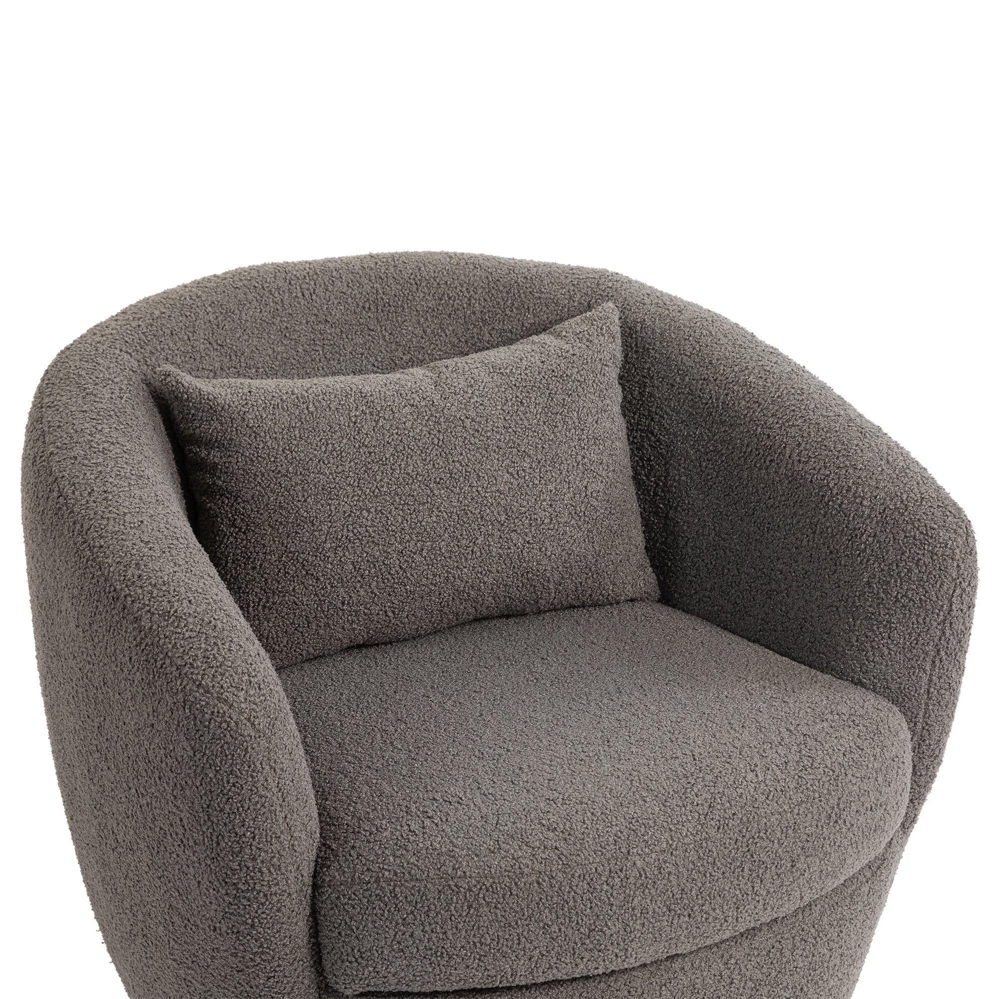 Gray Upholstered Swivel Accent Chair