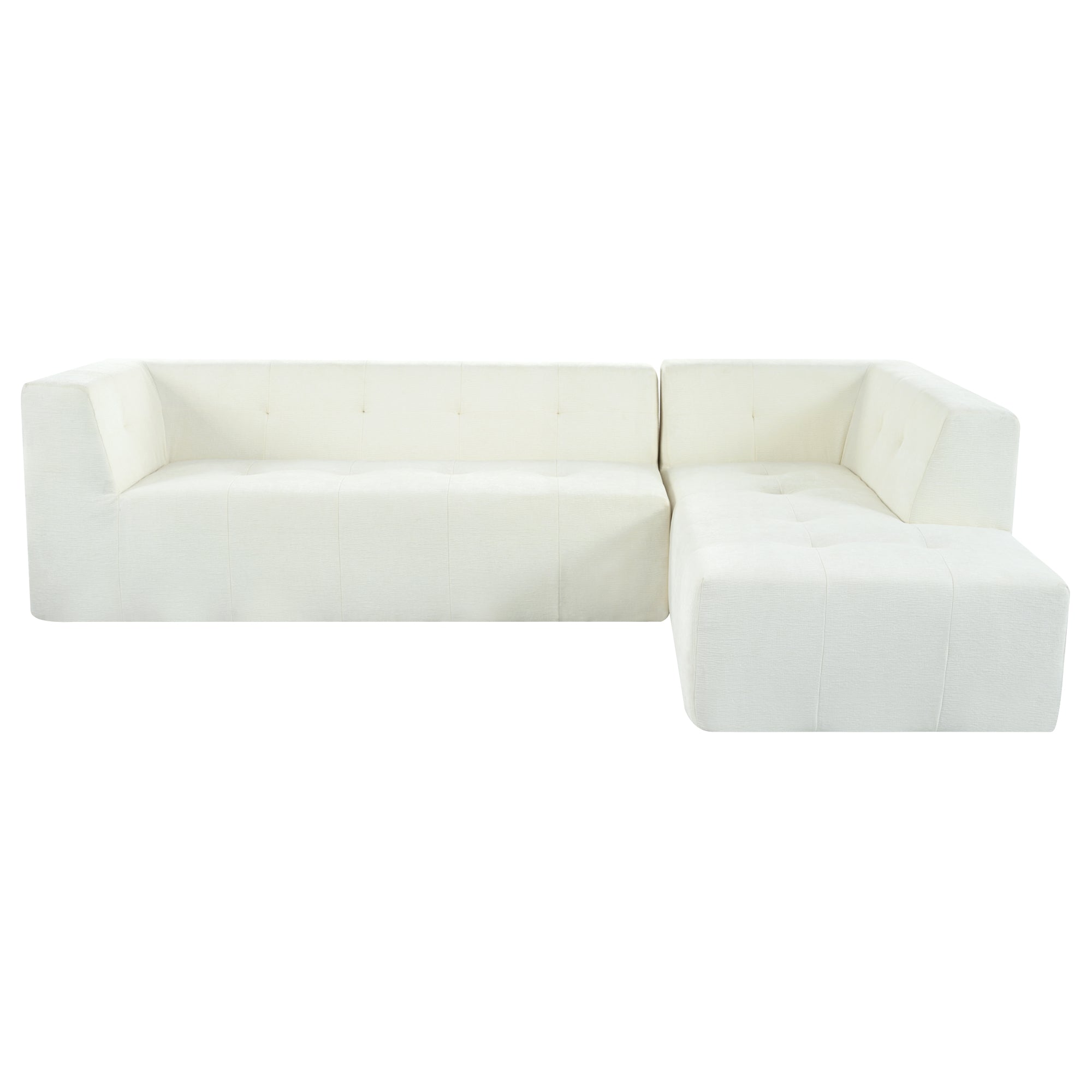 Mombasa 3-Seat Chenille Sofa in Beige