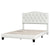 Upholstered Platform Bed with Saddle Curved Headboard and Diamond Tufted Details in Beige