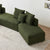 Modern Comfortable 6-Seater Sherpa L-Shaped Sectional Sofa in Green