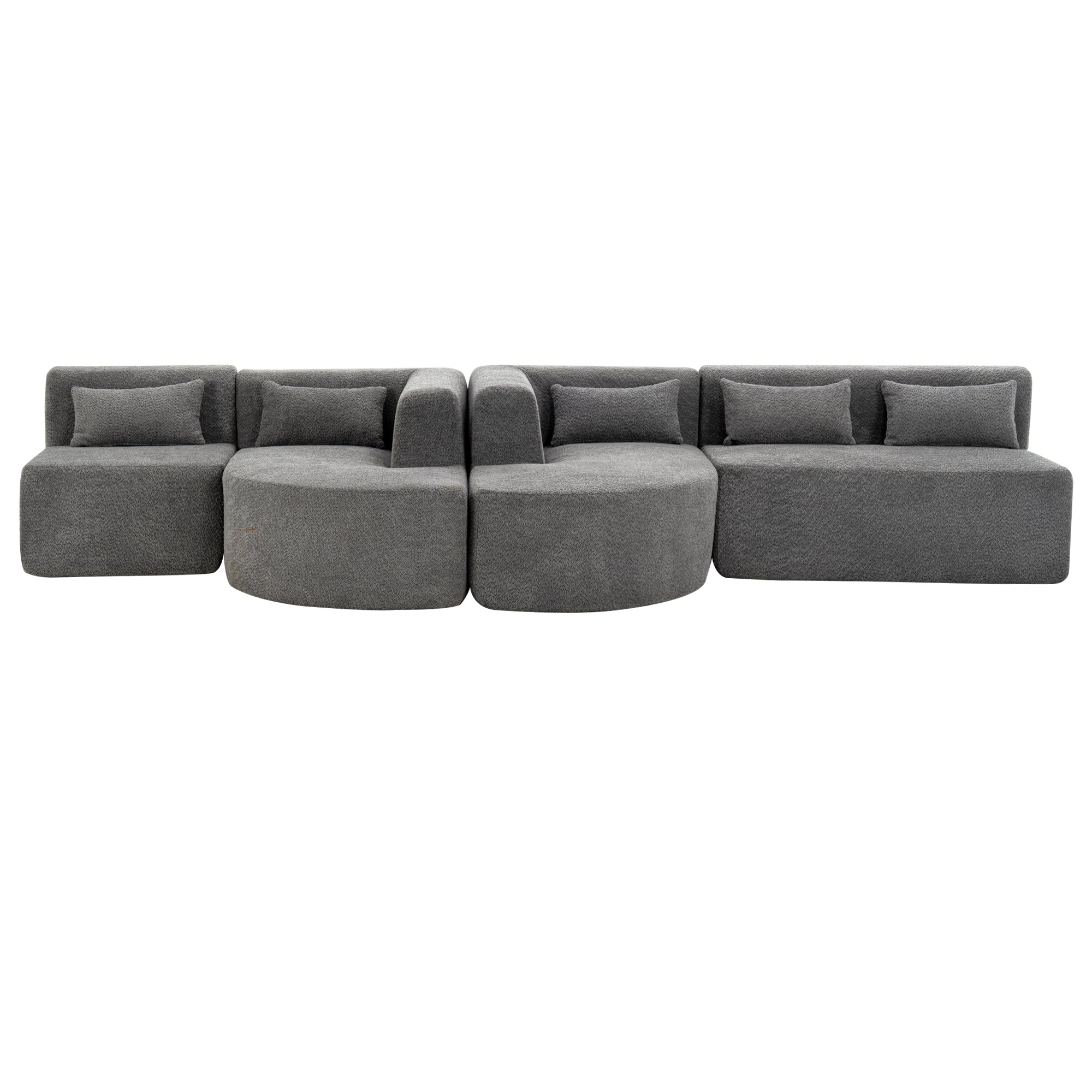 Copenhagen Modular Bouclé L-Shape Sofa in Light Gray