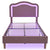 Pink Twin Velvet Upholstered Bed Frame with Adjustable LED Lights