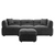 Gray Teddy Fleece Sectional Sofa with Multi-Functional Storage Ottoman